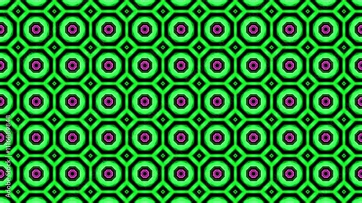 Kaleidoscope seamless looped patterns motion graphics background. 4k