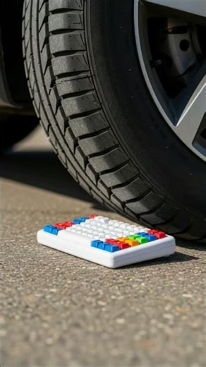 Crushing a Mini Toy Keyboard Under a Car Tire | ASMR Satisfying #asmr #satisfying #asmrcrushing