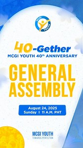 We celebrate endlessly, grateful for God's unspeakable gifts that inspire us to unite in faith. Relive Kuya Daniel Razon's message to the MCGI Youth, which reminds us of our true purpose: to live and die with faith in God and to serve Him wholeheartedly. #MCGIYouth40gether #WeAreMCGIYouth | MCGI Youth