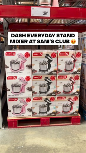 How CUTE is this Dash Everyday Stand Mixer at Sam’s Club! 🍪💕 This retro-style mixer is as cute as it is handy — with 6 speeds, a 3-quart stainless steel bowl, and included dough hooks for all your baking needs. Perfect for cookies, cakes, and whipping up holiday treats in style! #SamsClub #Mixer | Sam's Club Favorites