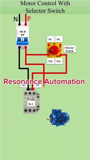 Moter Control Selecter Switch Wiring #electrician #industrialelectrician #electricalwiring