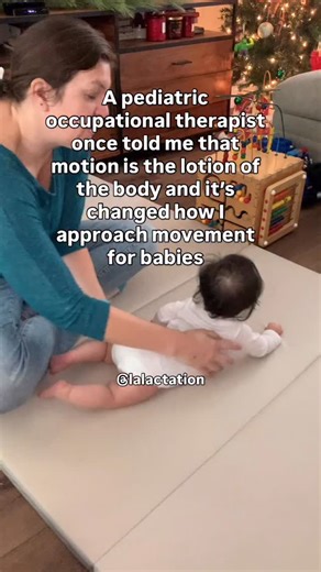 In the lactation world, we talk a lot about latch, milk transfer, and oral anatomy. But feeding doesn’t happen in isolation. A baby feeds with their whole body. When a body is stiff, compressed, or stuck in one position for long stretches, everything has to work harder. Jaws get tight. Necks resist turning. Digestion slows. Feeds feel uncomfortable or chaotic. Motion is what keeps a baby’s body available for feeding. Just like lotion keeps skin soft, regular gentle movement keeps joints lubricat
