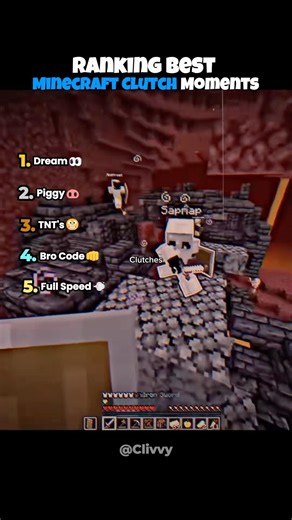 Ranking the BEST Minecraft Clutch Moments 🧠🔥 #shorts