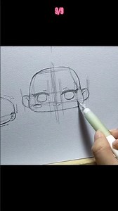 How To Draw Chibi Head with Pointy Chin 9/9 #shorts #chibiart #chibihead #chibicute #chibistyle
