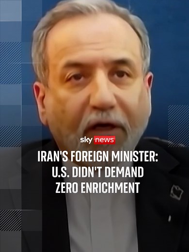 Iranian foreign minister tells NBC's Morning Joe that Iran wants to make sure its nuclear programme, including enrichment, is peaceful. Abbas Araghchi has said the U.S. did not ask for a permanent suspension of enrichment.