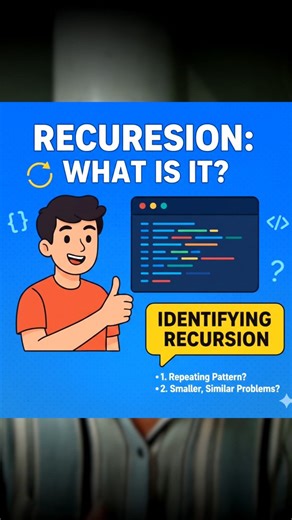 Surendra on Instagram: "Recursion Made Simple 🔁🔥 . . . . . #recursion #dsain2025 #codingtips #telugucoders #telugustudents"