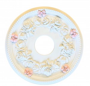 Shabby Chic Ceiling Medallion: White Roses, Pink Bows, 16" Round - Etsy