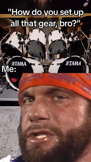 "How do you set up all that gear, bro?"... 💪😉🤟 #tama #larsulrich #drumkit #machoman #randysavage