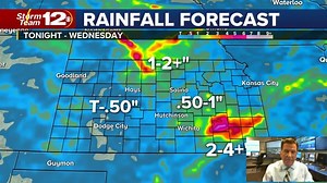 LATEST FutureTrack Radar shows us areas of rain/storms developing this afternoon across southeastern KS and along the Colorado state line. Hail/wind threat late tonight north of I-70. Flooding will also be a concern for parts of our state. | KWCH 12 News