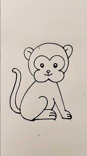 How to draw a monkey 🐒 easy #art #trending #drawings