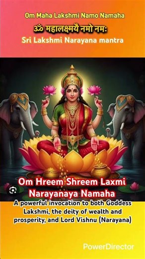 "Om Hreem Shreem Lakshmi Narayanaya Namaha" A mantra to invoke Sri Lakshmi of wealth and prosperity