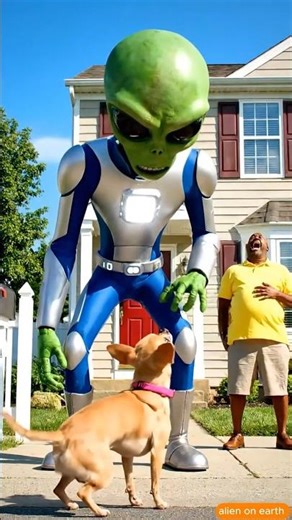 Alien vs. Chihuahua: The Scariest Monster on Earth 🐕😱 #shorts