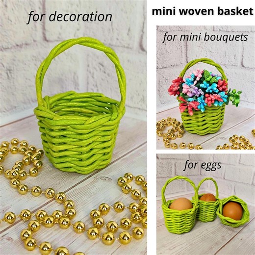 Mini Basket for Small Bouquets, Unique Gift, Gift Packaging for Wedding Rings, for Easter Eggs, Handmade - Etsy