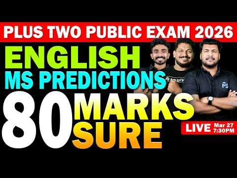 Plus Two Public Exam 2026 | English MS Predictions 80 Marks Sure | LIVE | MS SOLUTIONS