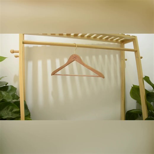Custom Logo Natural Red Cedar Wood Clothes Hanger for Wardrobe and Store Use Single Tier
