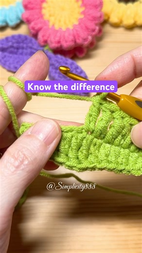 🧶❤️Know the difference between these crochet stitches #simplicity888 #crochet #crochetstitch #diy