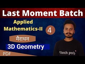 Applied mathematics-2 | 3D Geometry | points in space | Plane | straight line | for polytechnic.