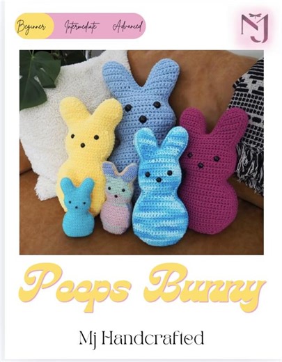 Peep Bunny Plushie Pillow - Etsy