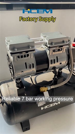 Compact 550W air compressor delivering stable 7 bar pressure with 40 L/min airflow and a 24L tank