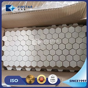 [Hot Item] 92% Alumina Hexagonal Ceramic Tile Mats for Pipe Sliding Protection