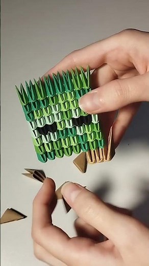 Minecraft origami Zombie art ⬛🟩 #minecraft #origami #art