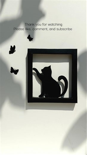 Shadow Cat Wall Art 🖤✨ #shorts