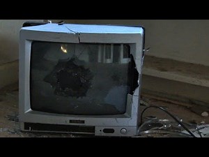 Smashing a Teac CT-M342H 34cm CRT Television