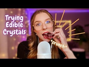 ASMR | Trying Edible Crystal Candy 🔮 (wet & crunchy mouth sounds)