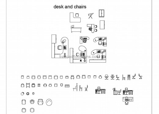 Desks and Chairs - Free CAD Drawings