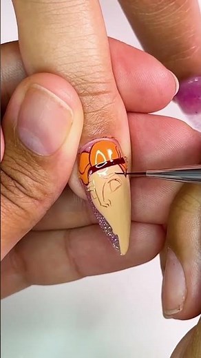 HOW TO draw Disney’s HERCULES & MEG on nails 💘 #disneynails #pinknailart #nailtutorial