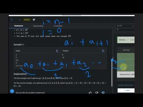 Maximise Adjacent Sum | MAXADJSUM | Codechef STARTERS 123 | Full Solution with code