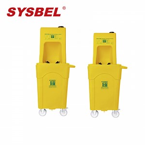 [Hot Item] CE Approved Portable Emergency Eyewash Station with Mobile Waste Cart (B) , 30L/8gal, Flushing Time 9min,