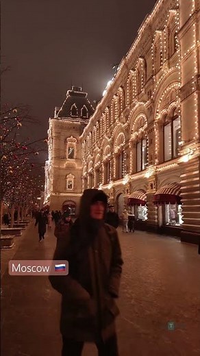 Moscow Night Walk in 4K | Stunning City Lights & Streets #russia #moscow #shorts