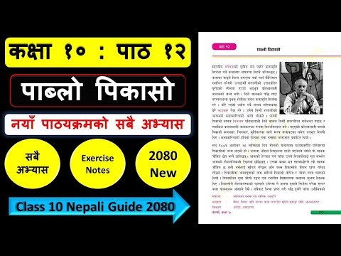 पाब्लो पिकासोको सम्पुर्ण अभ्यास | Class 10 nepali chapter 12 exercise | Class 10 nepali guide 2080