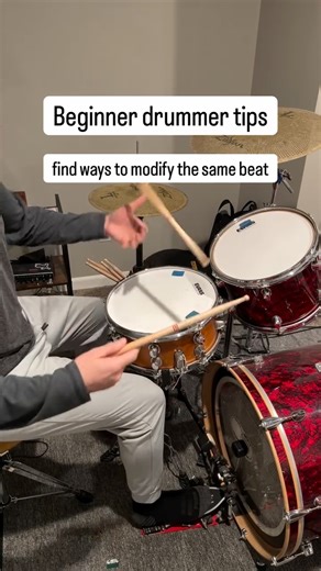 Thou Can Drum on Instagram: "Beginner drummer tip! Take a drum beat and see how you can modify it! Keep it simple or go crazy with it. Explore your drumming creativity to see what you can come up with. Even small changes to beat can give it a different vibe. Hoping these examples spark some drumming ideas! Thanks for watching! Follow @thoucandrum for daily drumming content. #drummingtips #drummingideas #drumpractice #beginnerdrummers #thoucandrum"