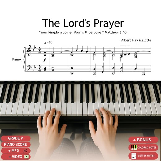 The Lord’s Prayer - Beginner Friendly Download Easy Piano Vocal Sheet - Etsy