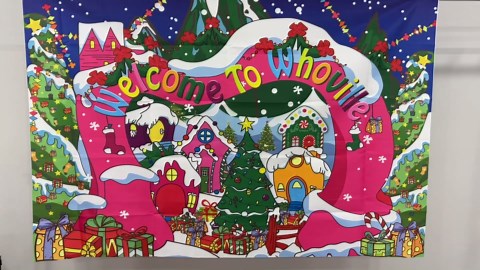 Welcome to Whoville Backdrop 10x8FT Winter Christmas Village Photography Background for Kids First Birthday Baby Shower Happy New Year Xmas Holiday Party Decoration Supplies Photo Props