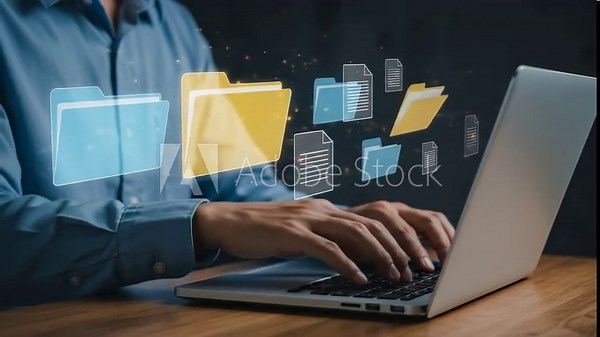 Streamlining Data Management: Effortlessly Organize Files and Documents on Your Laptop for Enhanced Productivity and Efficient Workflow vídeo de Stock