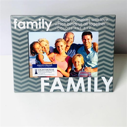 FAMILY PICTURE FRAME, Lighthouse Christian Products "family" Frame, Silvertone Geometric Metal Frame, for 3-1/2" X 5" Photo - Etsy