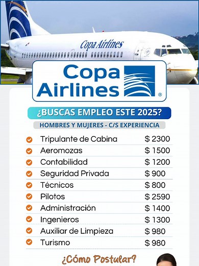 Copa Airlines Abre Vacantes para Nuevos Empleados