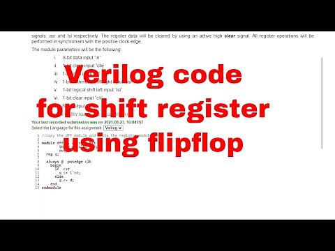 design of 8 bit shift register using d flip flop | Instantiation of sub blocks in verilog