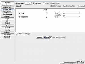 COSMOtherm: Activity Coefficients & Excess Gibbs Free Energy