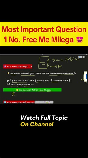 MS Word Important Q | MS Word File Extension | SSC Railway Banking Exam