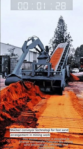 Stacker conveyor technologi for fast sand arrangement in mining work