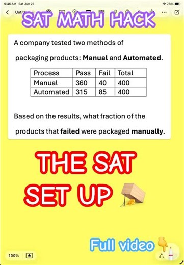 This SAT Math Data Analysis Question tricks 90% Students #satprep #shorts #satmath