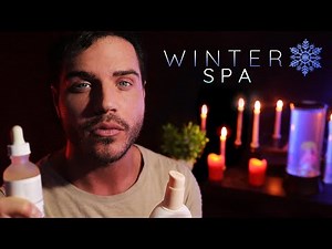 ASMR| Relaxing WINTER SPA [Skin Treatments, Sleep Hypnosis, Massage, Facial, Whispering, Brushing]