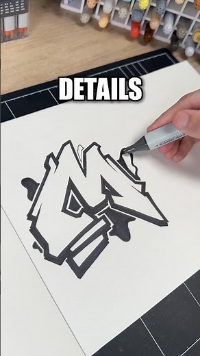 How To Do a Graffiti Letter M For Beginners (In 30 seconds…) ✍️🔥 #graffitiletterm #graffiti