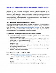 How to Pick the Right Warehouse Management Software in 2025 - SlideServe