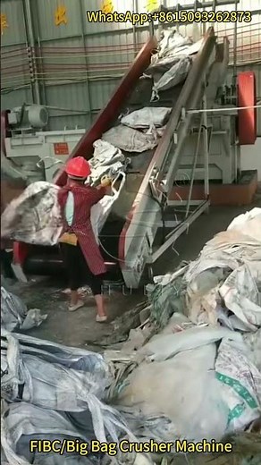 FIBC Big Bag Crusher Machine Working Process | Waste Jumbo Bag Recycling
