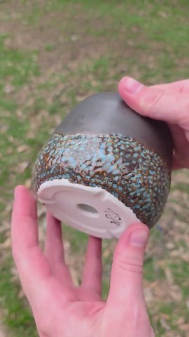 Brown & Blue Porcelain Planter: Wheel Thrown Pottery With Drainage, 3.5" - Etsy